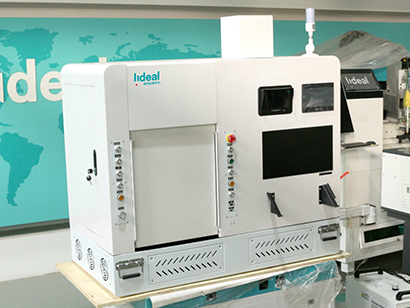 20W UV 레이저 마킹기로 PET투명접착필름 투명시트지 반커팅 작업에 제작 납품